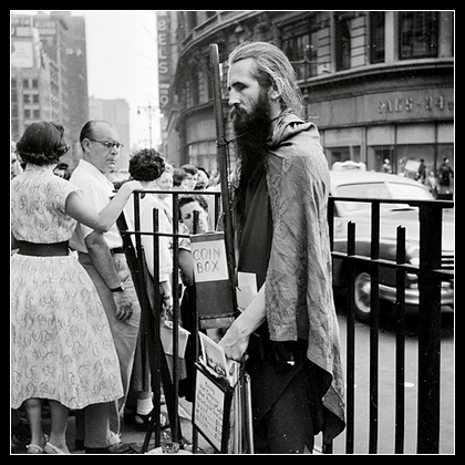 Moondog 1953 by Solon Bannos Portrait of Moondog at Herald Square